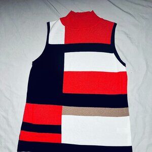 Carol-Rose Multi-Color Sleeveless Color Block Women's Sweater Size: Large